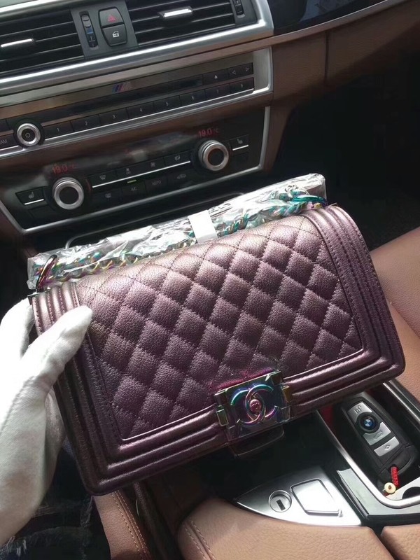 2017 Chanel Leboy Original Deerskin Leather 67087 Purple HY16276mm78