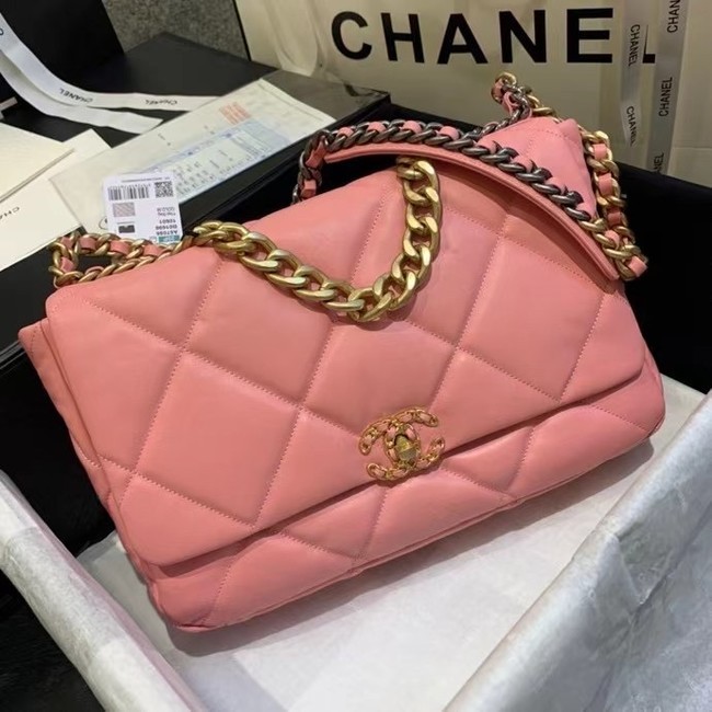 AAA 1:1 chanel 19 large flap bag AS1162 pink HY21207yF79