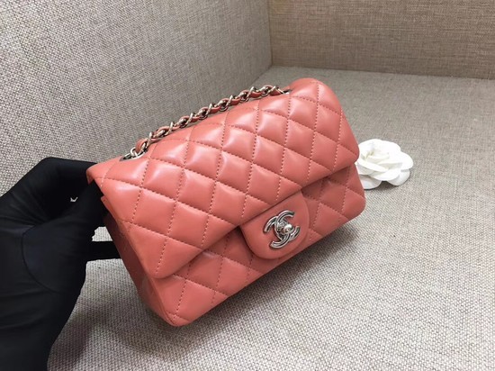 AAA 1:1 Chanel Classic MINI Flap Bag original Sheepskin Leather A1116 pink silver chain HY12502vi59