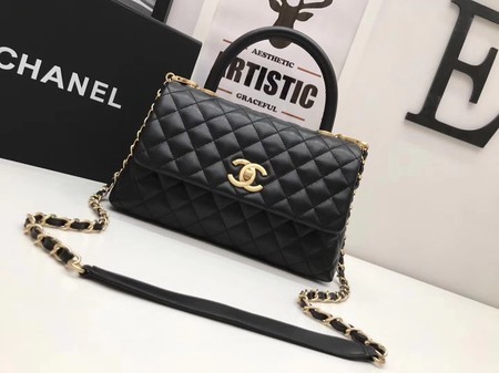 AAA 1:1 Chanel Classic Top Handle Bag Black Original Leather A92991 Gold HY2227yF79