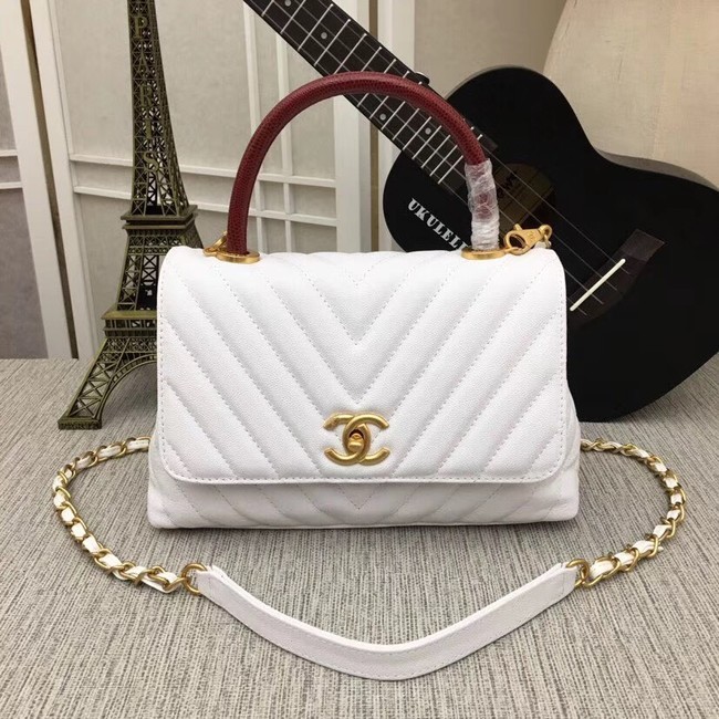 AAA 1:1 Chanel Flap Bag with Top Handle 36620 white HY17612vi59