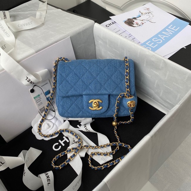 AAA 1:1 Chanel Flap denim Shoulder Bag AS1115 blue HY19437vi59