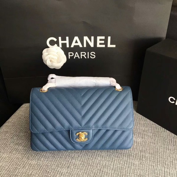 AAA 1:1 Chanel Flap Shoulder Bags Blue Original Calfskin Leather CF1112 Gold HY21262vi59