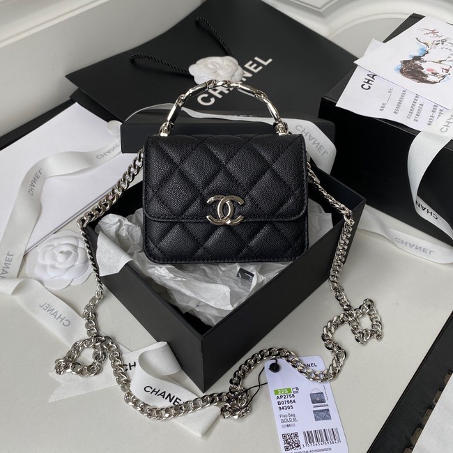 AAA 1:1 Chanel Grained Calfskin CLUTCH WITH CHAIN AP2758 black HY26007vi59