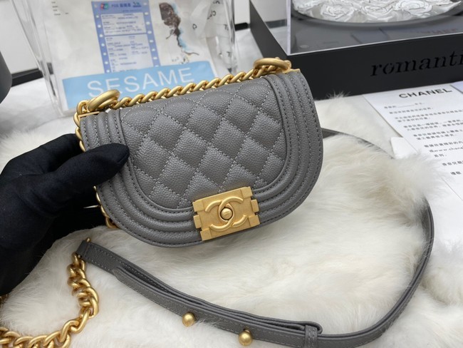 AAA 1:1 CHANEL MESSENGER BAG MINI BOY AS3315 gray HY24492yF79