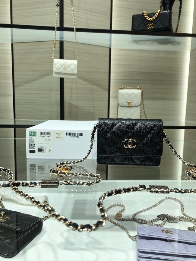AAA 1:1 Chanel mini leather Shoulder Bag AP2444 black HY17557yF79