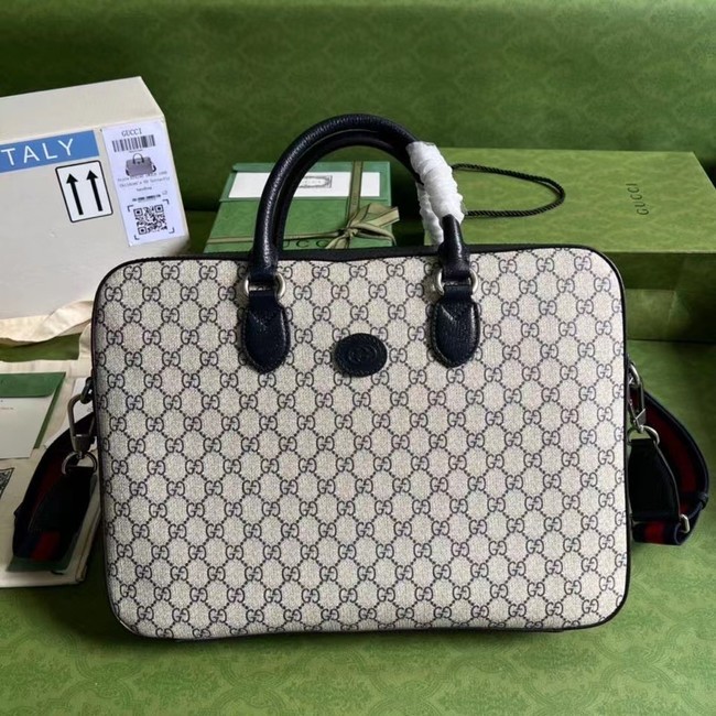 AAA 1:1 Gucci Business case with Interlocking G 674140 Blue HY8432yF79