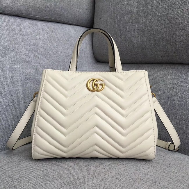 AAA 1:1 Gucci GG Marmont small top handle bag 448054 white HY26372vi59