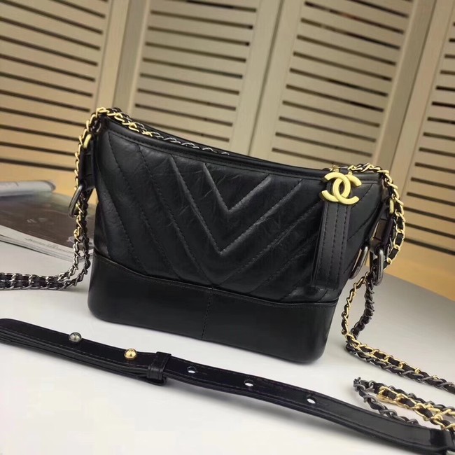 AAA CHANEL GABRIELLE Original leather Hobo Bag A93841 black HY2144zK34