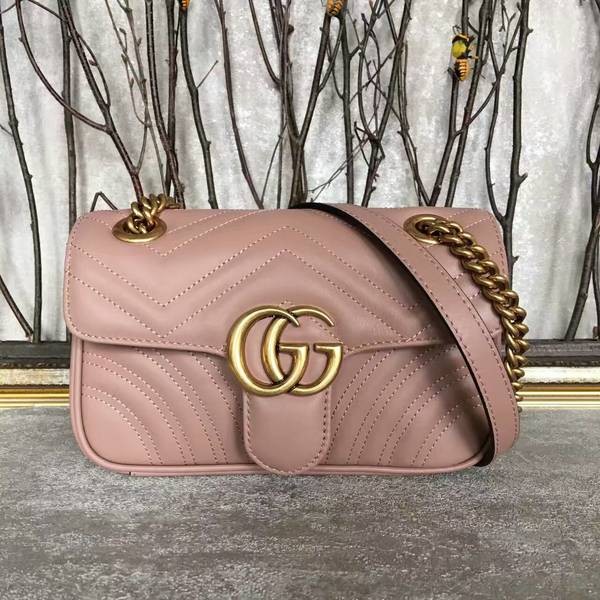 AAA Gucci Now GG Marmont Mini Shoulder Bag 446744 Light Pink HY20759zK34