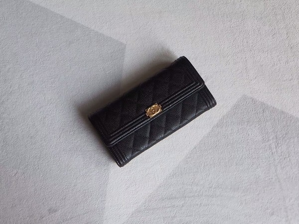 AAA Replica Chanel Boy Matelasse Long Wallet Calfskin Leather CHA5264 Black HY12197cf50