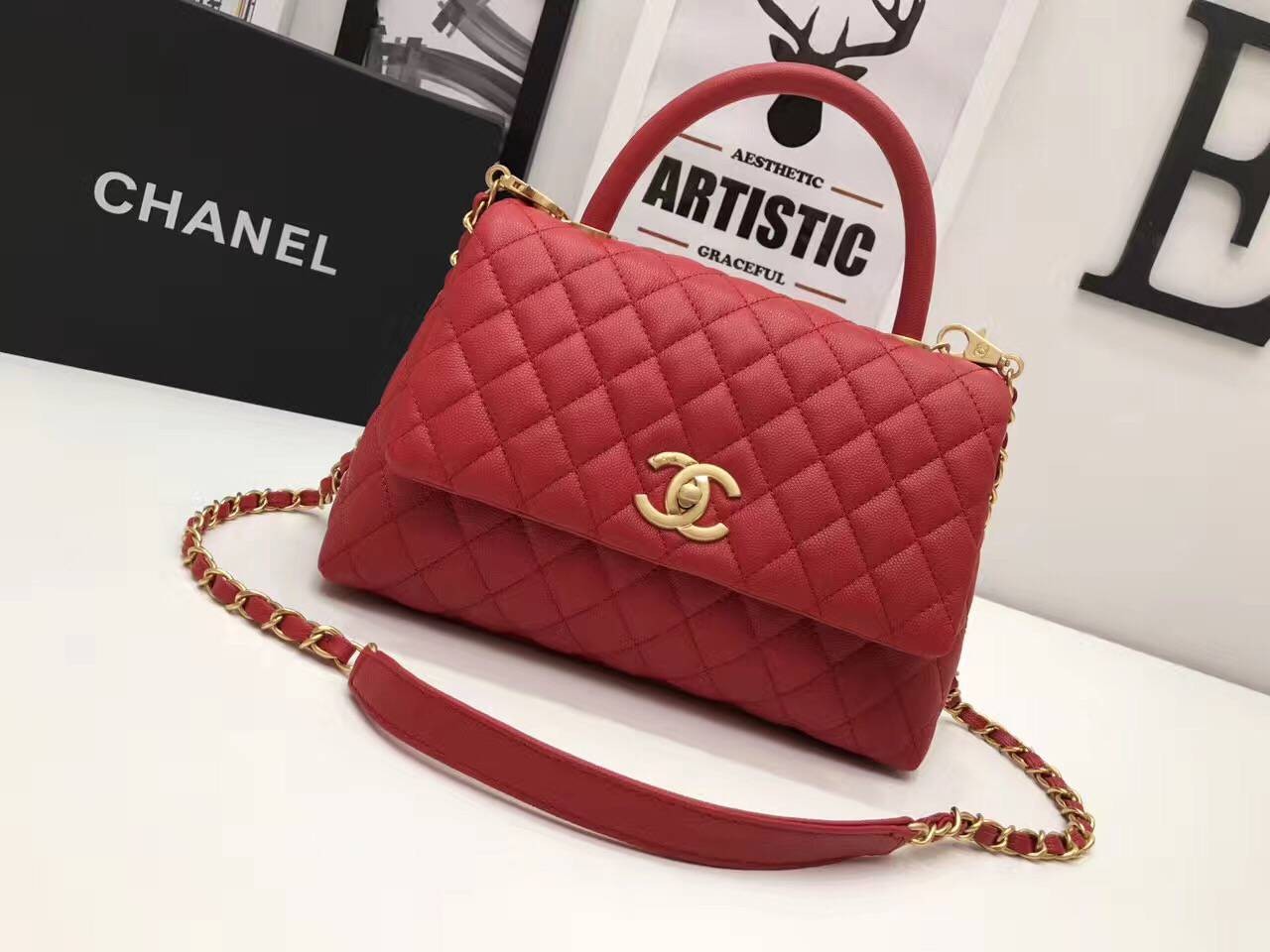 AAA Replica Chanel Original Leather Tote Bag 95478 Red HY20008VB75