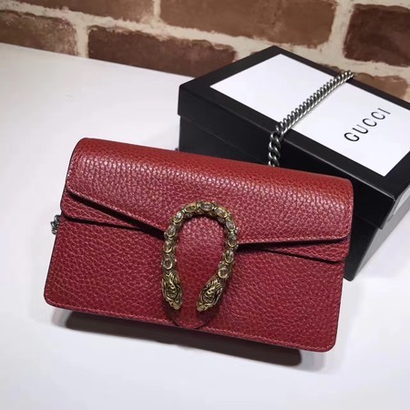AAA Replica Gucci Dionysus Leather Super mini Bag 476432 Red HY2005Oy84