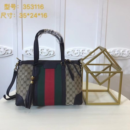 AAA Replica Gucci GG Supreme Canvas Tote Bag 353116 Coffee HY5408VB75