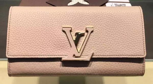 AAA Replica Louis Vuitton Litchi Leather LOUISE WALLET M60766 Light Pink HY9305Oy84