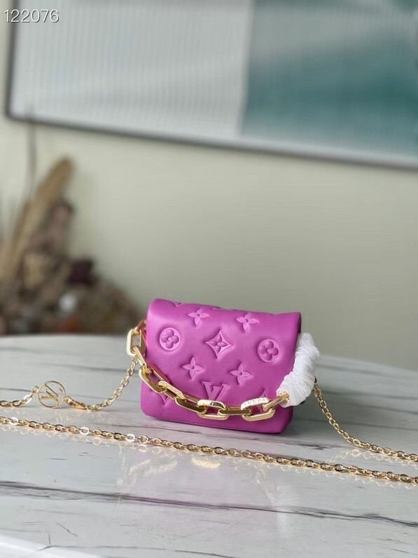 AAA Replica Louis vuitton WALLET ON STRAP BUBBLEGRAM M81125 Fuchsia HY22198VB75