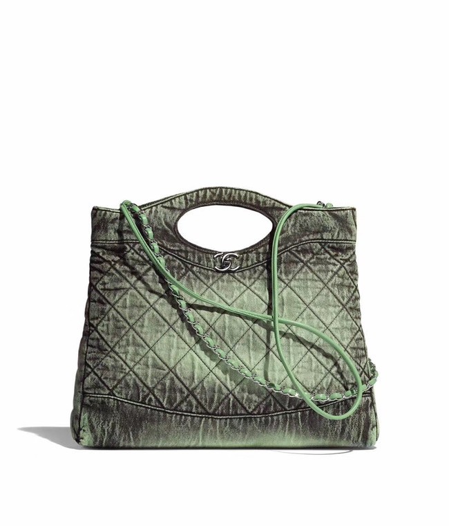 AAAAA CHANEL Denim 31 Shopping bag AS1407 green HY2802Qa67