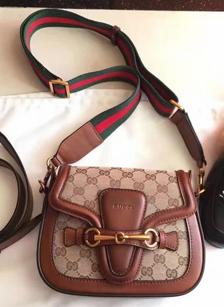 AAAAA Gucci Lady Web GG Canvas Shoulder Bag 383821 Brown HY558aM93