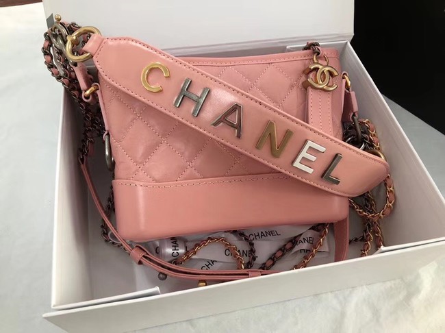 AAAAA Imitation Chanel gabrielle small hobo bag AS0865 pink HY5412Sy67