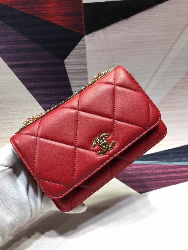AAAAA Imitation Chanel Original Leather Shoulder Bag Red A80982 Gold HY26217Sy67