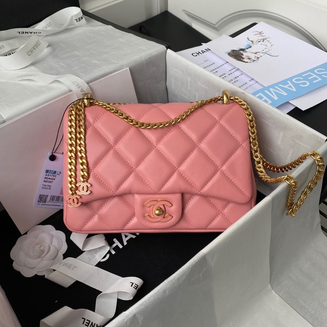 AAAAA Imitation Chanel SMALL Lambskin FLAP BAG AS1793 pink HY5047Sy67