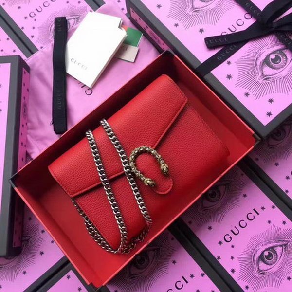 AAAAA Imitation Gucci Dionysus Leather mini Chain Bag 401231 Red HY15632Sy67