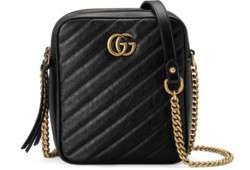 AAAAA Imitation Gucci GG Marmont mini shoulder bag 550155 BLACK HY9561oT91