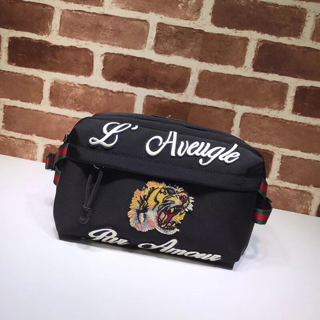 AAAAA Imitation Gucci GG original canvas supreme waist pack 477085 black HY24392Sy67