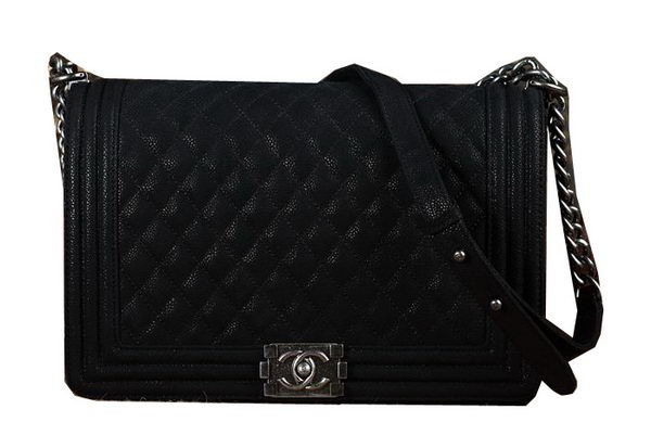 AAAAA Knockoff Boy Chanel Flap Shoulder Bag Black Nubuck Leather CHA67087 Silver HY20240Pg26