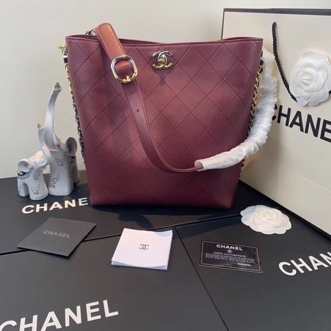 AAAAA Knockoff Chanel hobo handbag AS0414 Burgundy HY18050Pg26