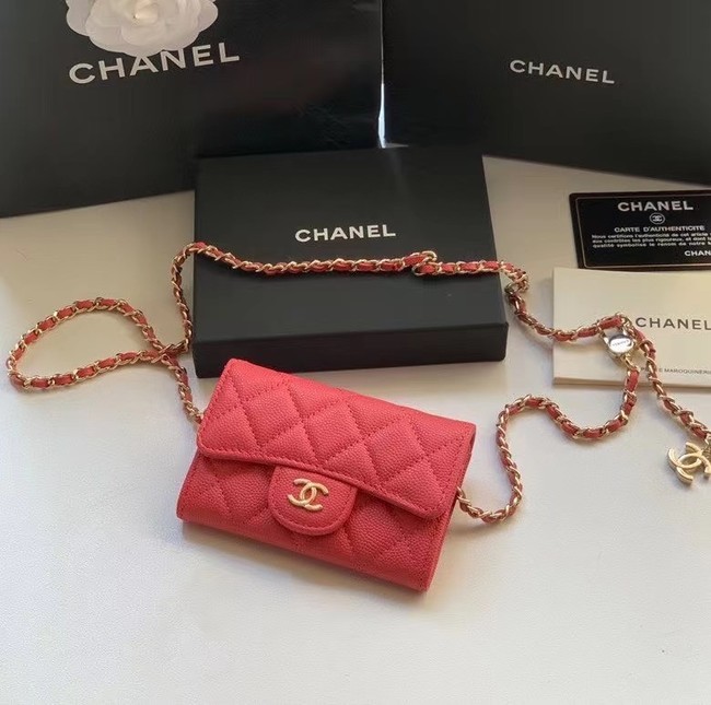 AAAAA Knockoff Chanel Original Grained Calfskin Pocket 81081 red HY17685Pg26