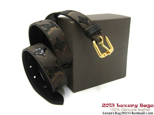 AAAAA Knockoff Louis Vuitton 2011 Spring Summer Galuchat Art Nouveau Belt M9824 Black HY530Pg26
