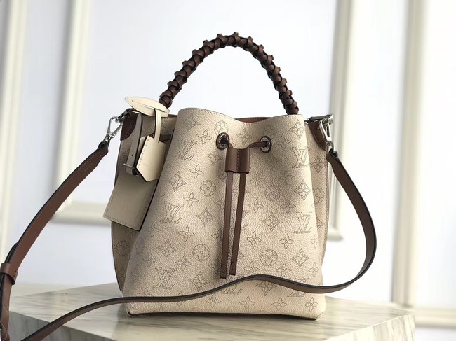 AAAAA Knockoff Louis Vuitton original Mahina Leather MURIA M55800 Creme Beige HY19875Pg26