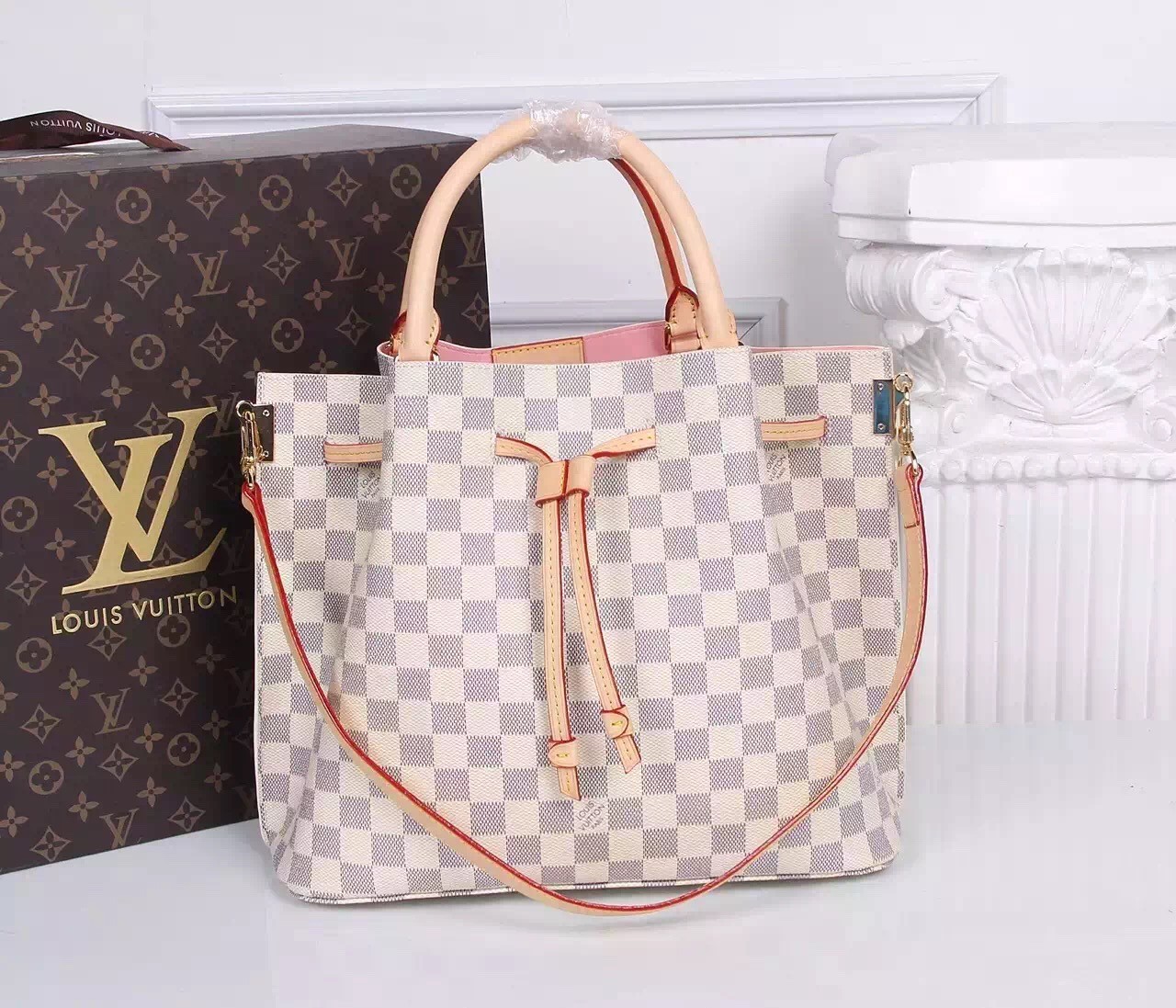 AAAAA Louis Vuitton Damier Azur Canvas Shoulder Bag 41579 HY14482Qa67