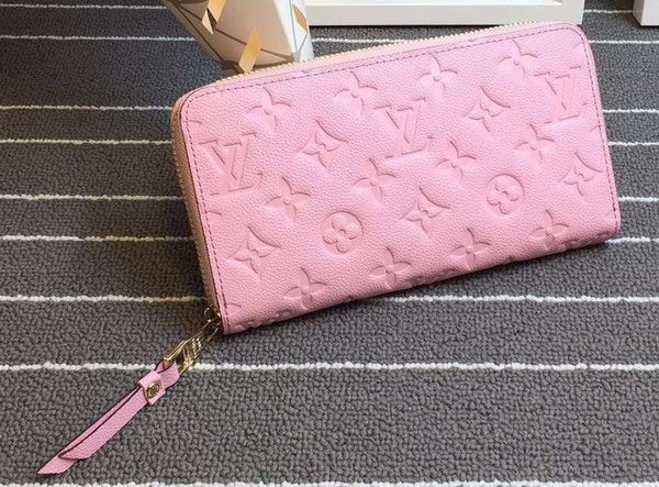 AAAAA Louis Vuitton Monogram Empreinte Zippy Wallet X60017 Pink HY18443aM93