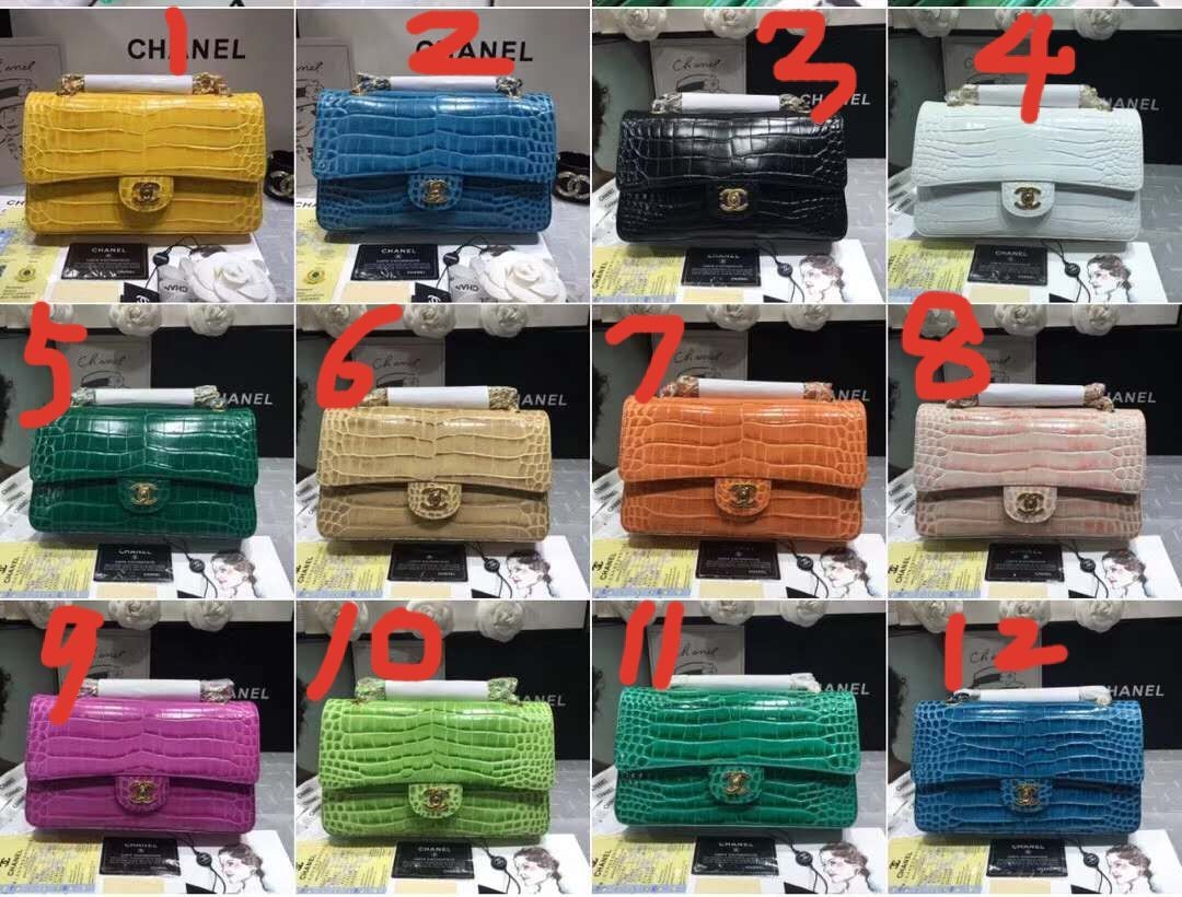 Best 1:1 Chanel Classic Handbag Original Alligator & Gold-Tone Metal A01112 HY305eT55