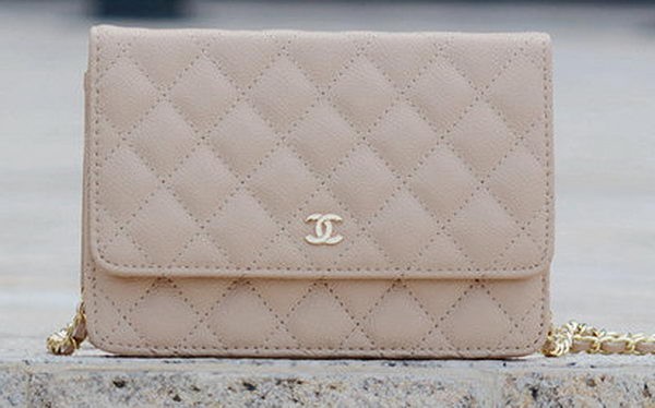 Best 1:1 Chanel mini Flap Bag Apricot Cannage Pattern A33814 Gold HY18450OR71