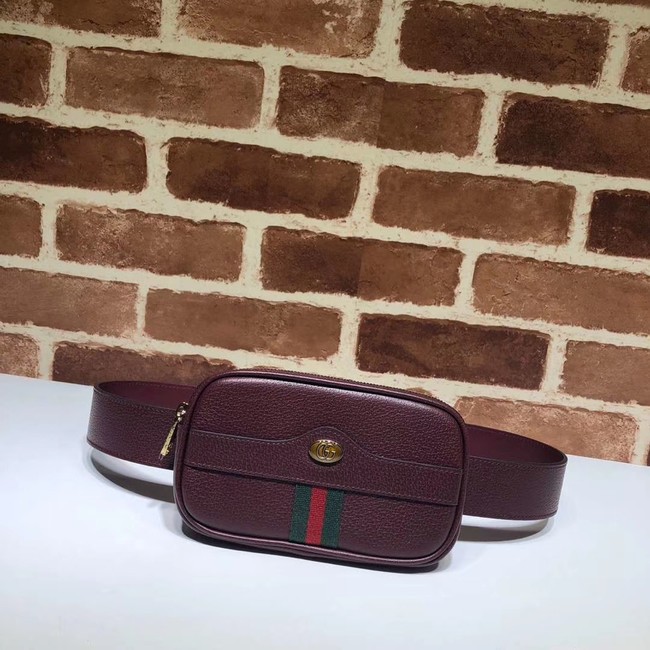 Best 1:1 Gucci GG Original Leather belt bag 519308 Burgundy HY10420OR71