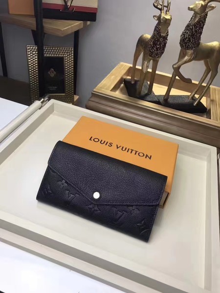 Best 1:1 Louis Vuitton Monogram Empreinte SARAH WALLET M61182 Black HY25385OR71