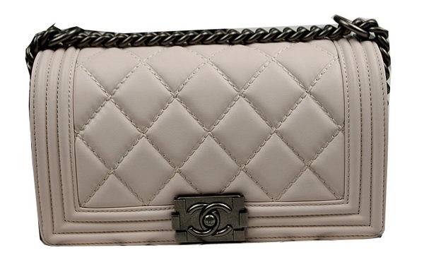 Best Boy Chanel Flap Shoulder Bags Original Calfskin Leather A67025 OffWhite HY22021Ml87