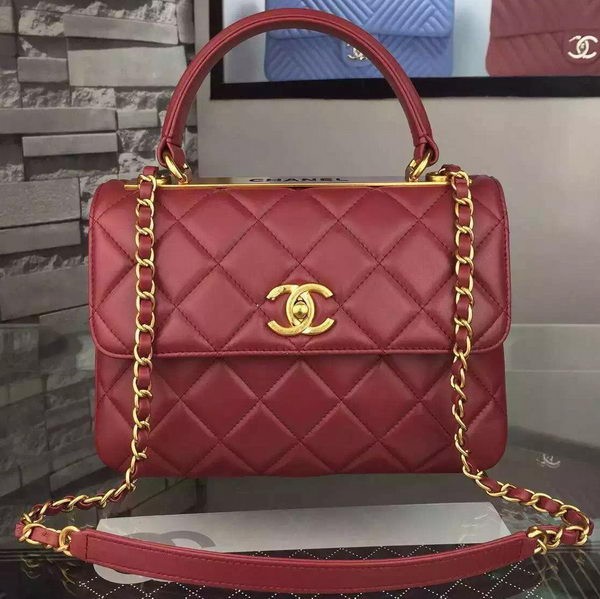 Best Chanel Classic Top Flap Bag Burgundy Original Leather A98079 Gold HY1946Ml87