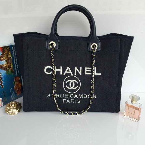 Best Chanel Large Canvas Tote Shopping Bag A68046 Royal HY1581Ml87