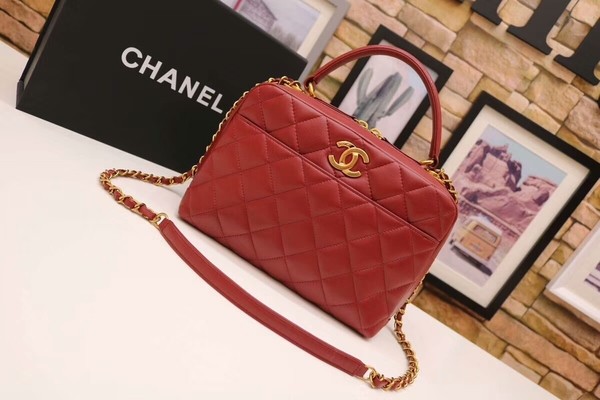 Best Chanel Tote Bag Red Original Sheepskin Leather A92239 Gold HY16217kr25