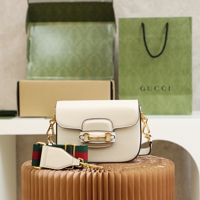 Best Gucci Horsebit 1955 mini bag 658574 White HY18407kr25