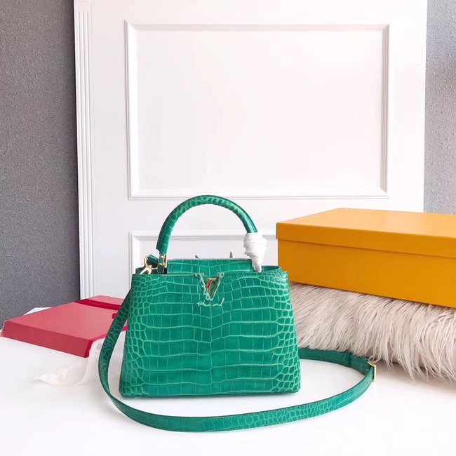 Best Quality Louis vuitton original crocodile CAPUCINES PM M94587 green HY15484xb51