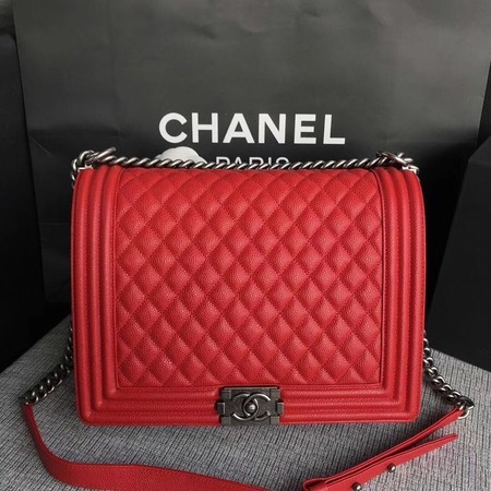 Best Replica Boy Chanel Flap Shoulder Bag Red Original Cannage Pattern A67087 Silver HY3848zU69