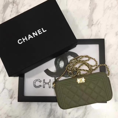 Boy Chanel Flap Bag Original Cannage Pattern CHA3369 Khaki HY8618UE80