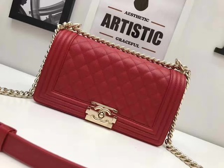 Boy Chanel Flap Bag Original Cannage Pattern Leather A67086 Red HY8047su78