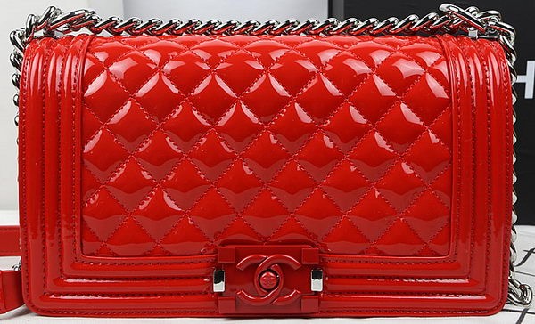 Boy Chanel Flap Bag Original Patent Leather A67025 Red HY22506Cw85