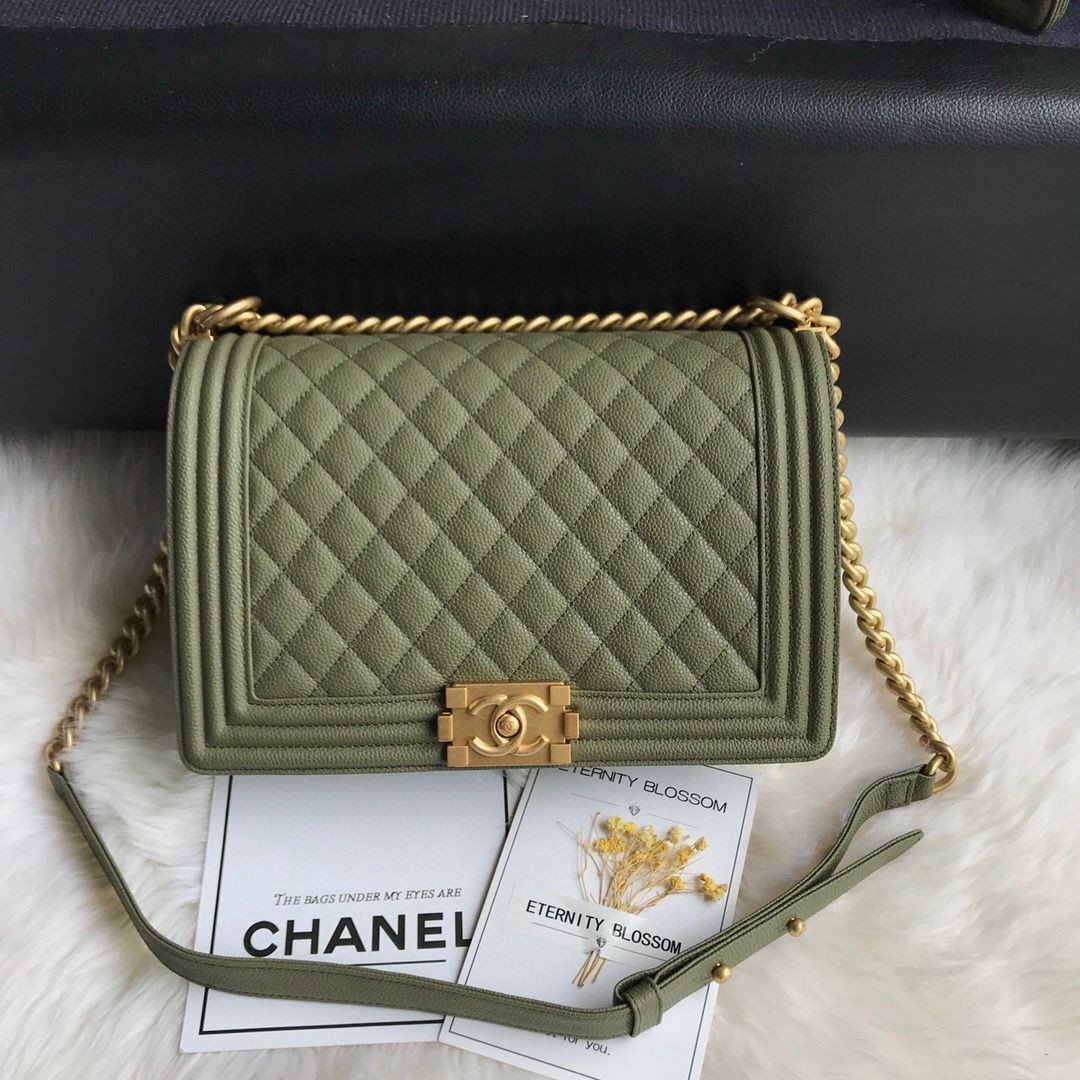 Boy Chanel Flap Bags Original Caviar Leather A67088 Dark Green HY18880fr81
